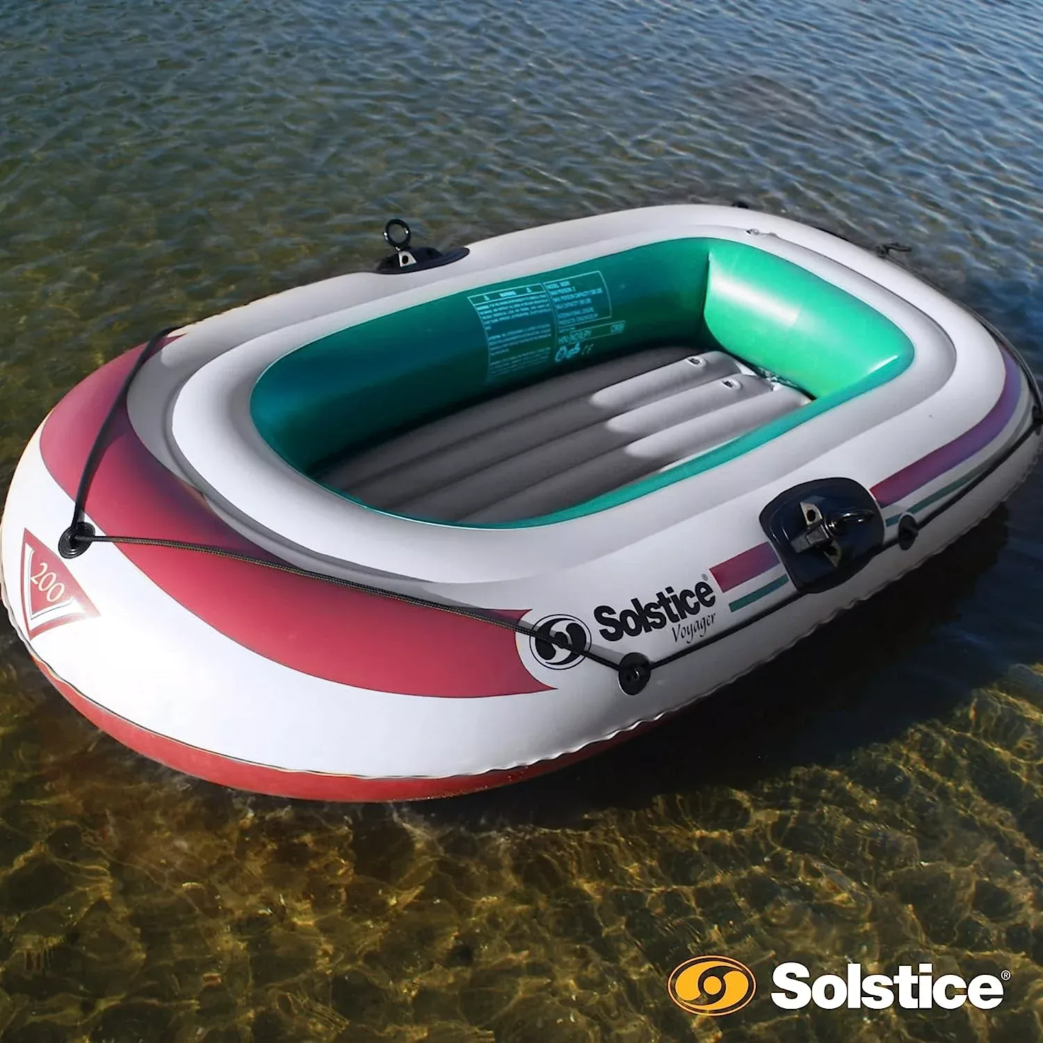 Solstice Voyager Inflatable Pool & Beach Boat 4 Person Kit