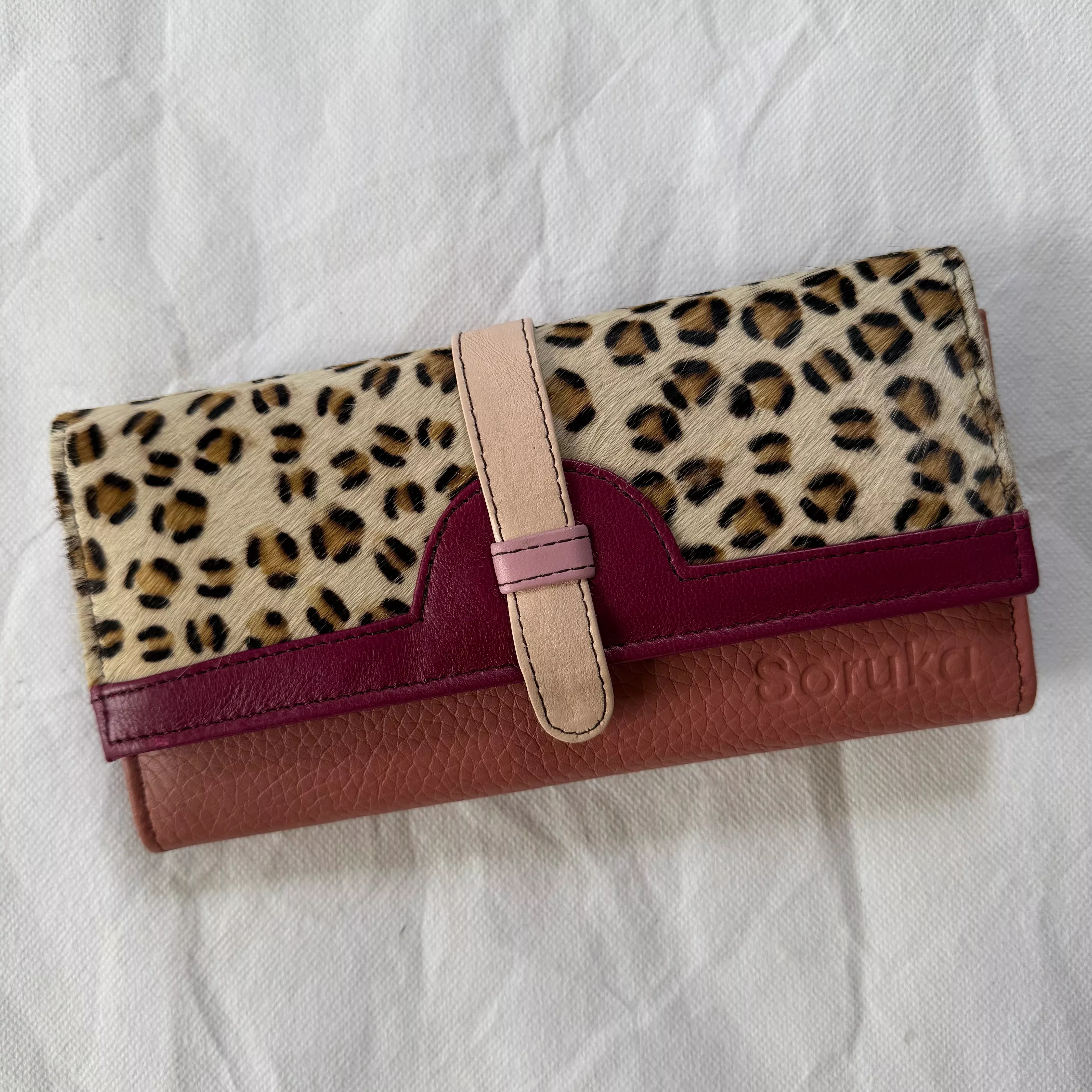Soruka - Half Moon Wallet with Animal Print, Mauve
