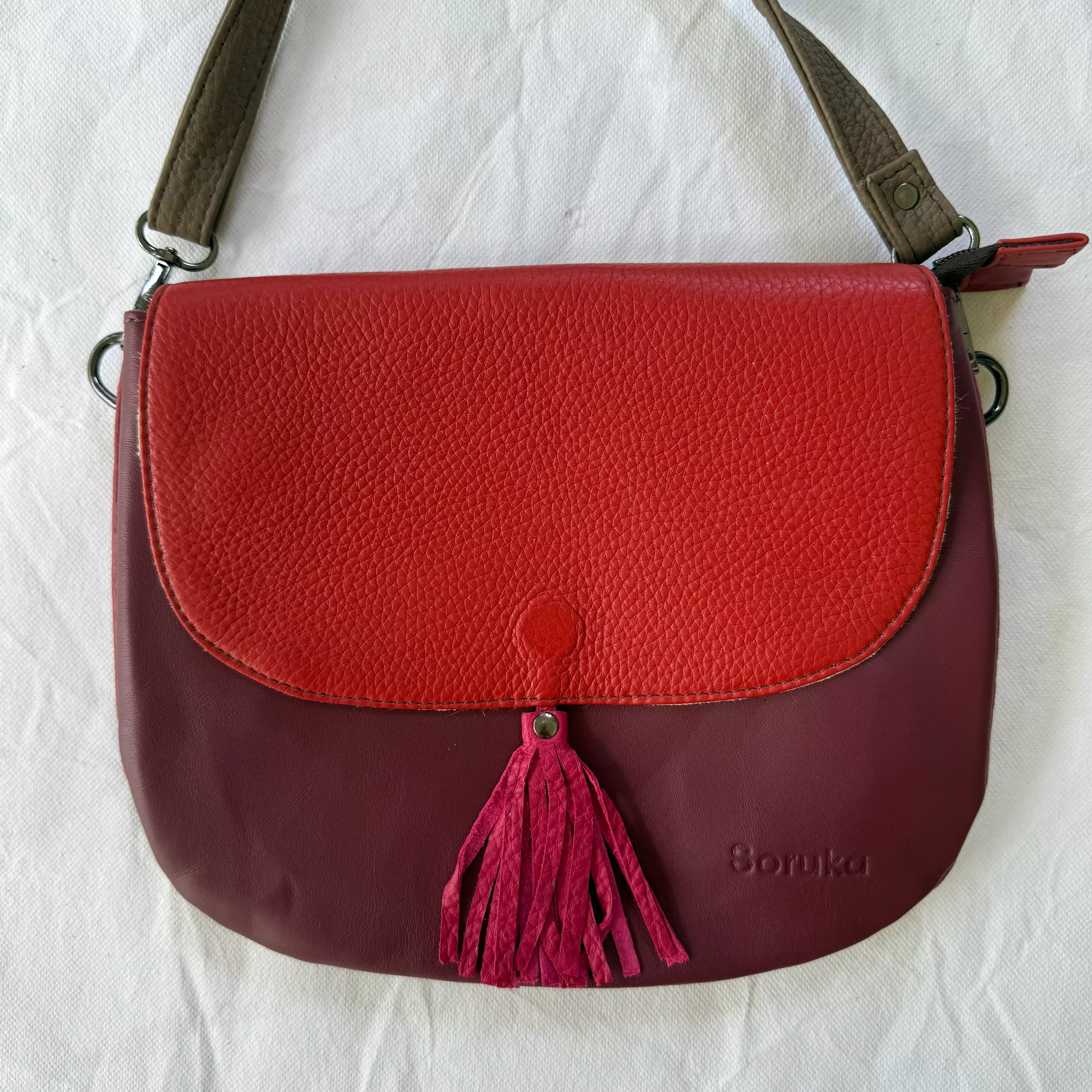 Soruka - Lola Reversible Crossbody, Fuchsia Tassel
