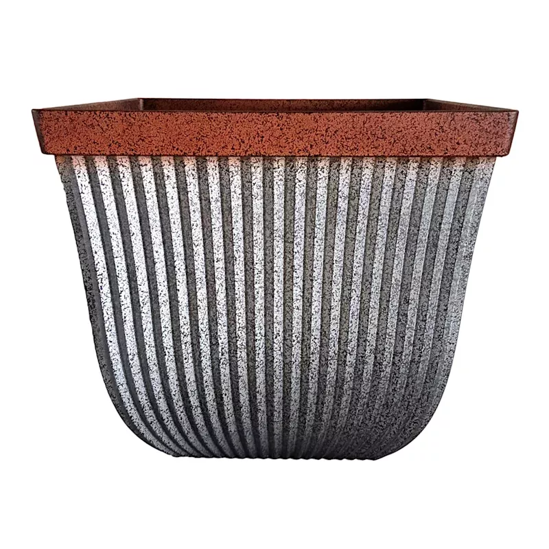 Southlake Galvanized Square Outdoor Planter, Large