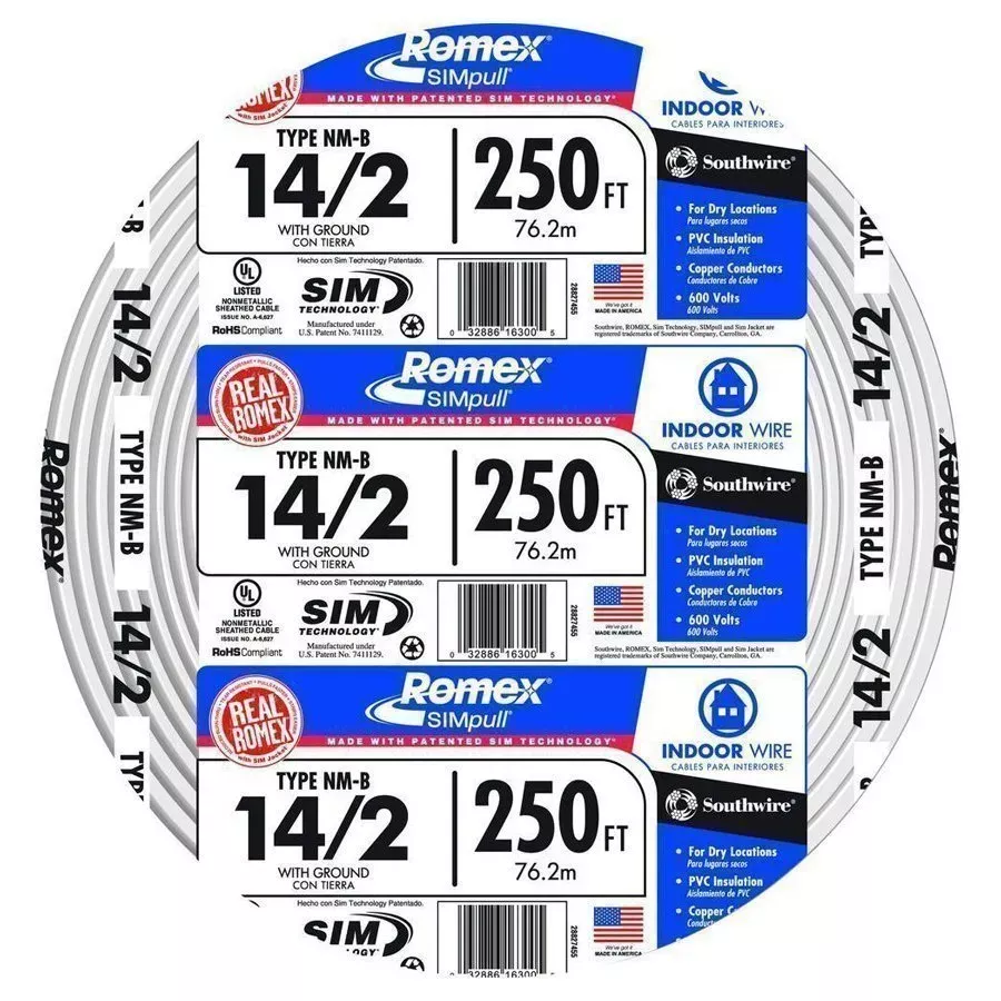 Southwire Romex SIMpull Nonmetallic Wires - 14 ga - 2 Conductor- 250'