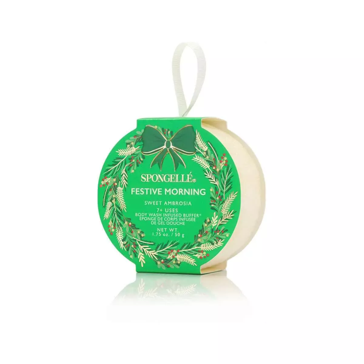 Spongellé Festive Morning Sweet Ambrosia Holiday Wreath Body Wash Infused Buffer