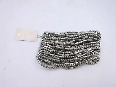 Spring Street the Collection Silver Beaded Multi Strand Bracelet, Flexible