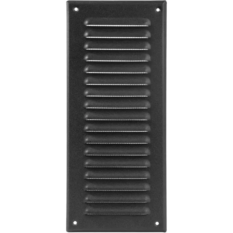 Square Ventilation Grille / 3 x 10 Inch Inside Measurement/Black Metal Air Vent Louver – Inside/Outside use / 5 x 11.5 Inch Outer Measurement