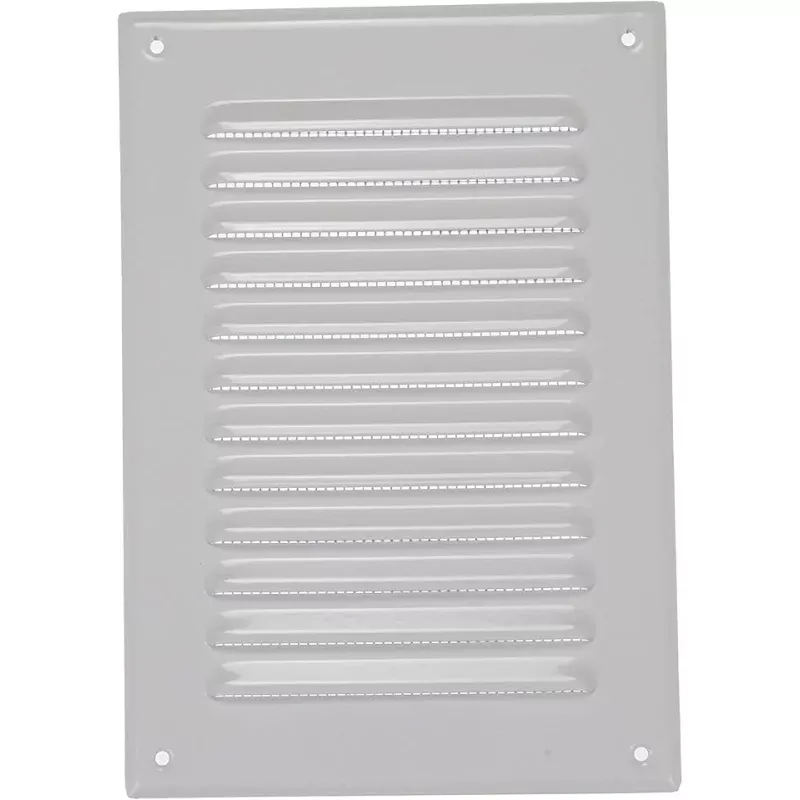 Square Ventilation Grille / 5 x 7 Inch Inside Measurement/White Metal Air Vent Louver – Inside/Outside use / 6.5 x 9.5 Inch Outer Measurement