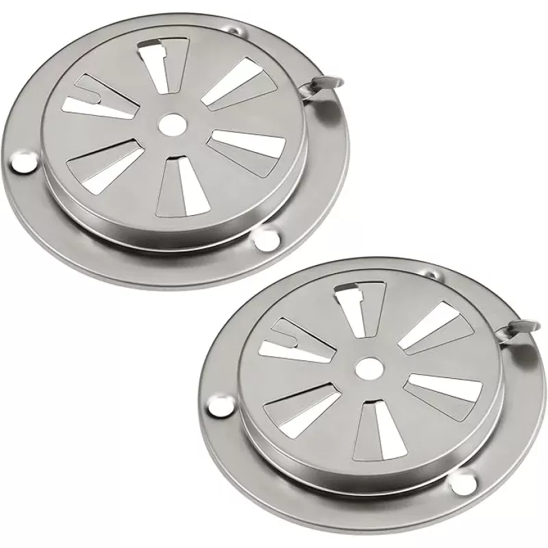 Stainless Steel BBQ Smoker Air Vent – Adjustable Grill Damper for Controlling Airflow – Replacement Parts for Grill and Smoker Vents – 8 Packs