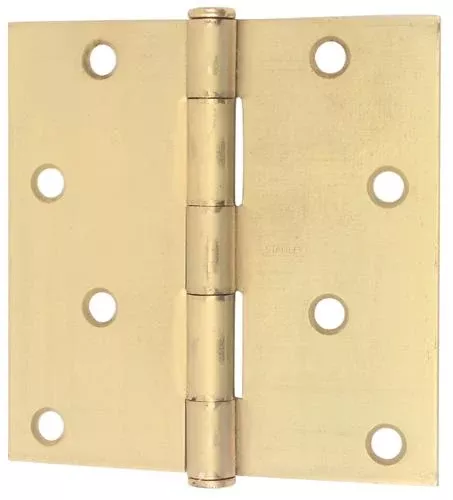 Stanley Residential Door Hinge, Satin Brass, 3" x 3"