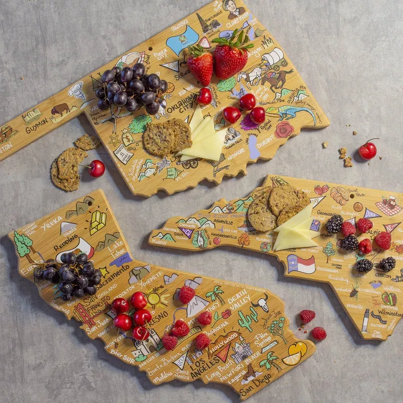 State Cutting Boards with Artwork by Fish Kiss