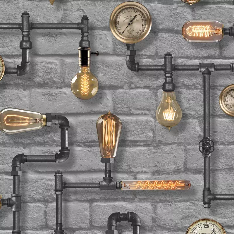 Steampunk Grey Wallpaper