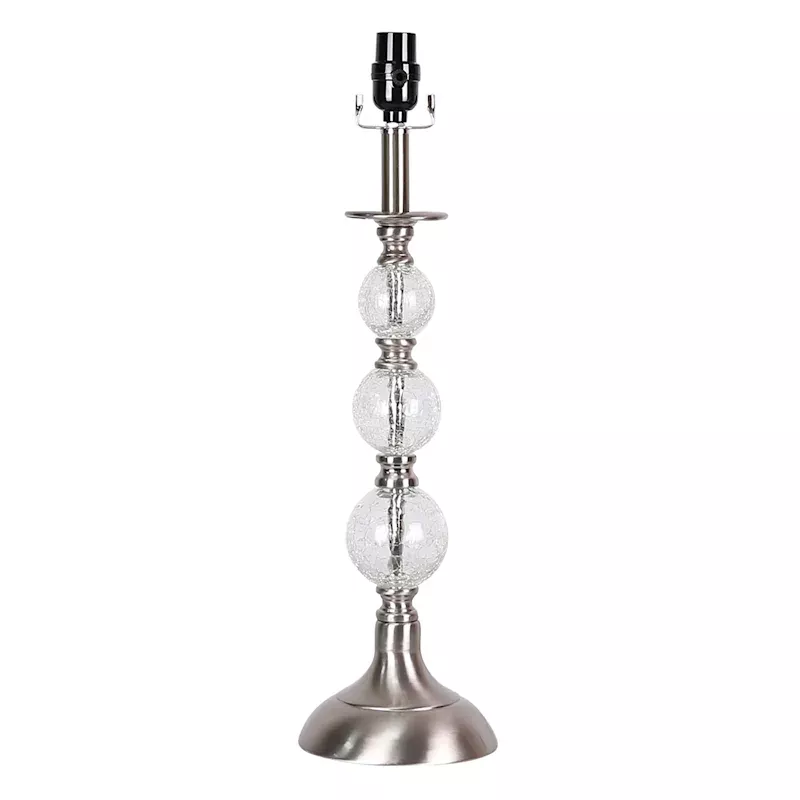 Steel Metal Crackle Glass Ball Table Lamp Base, 22"