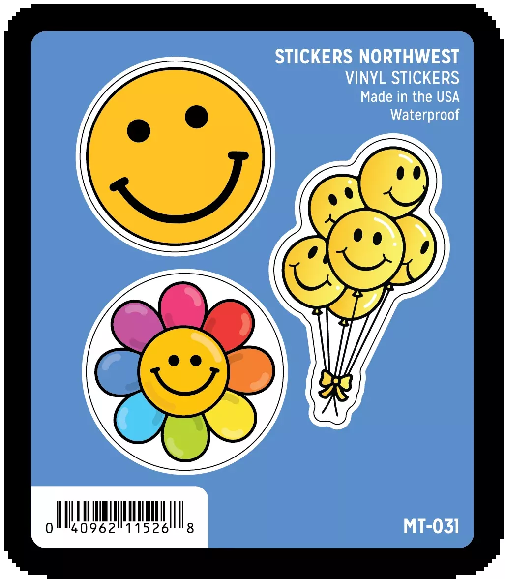 Stickers Northwest - Smiley Face Mini Sticker Trio