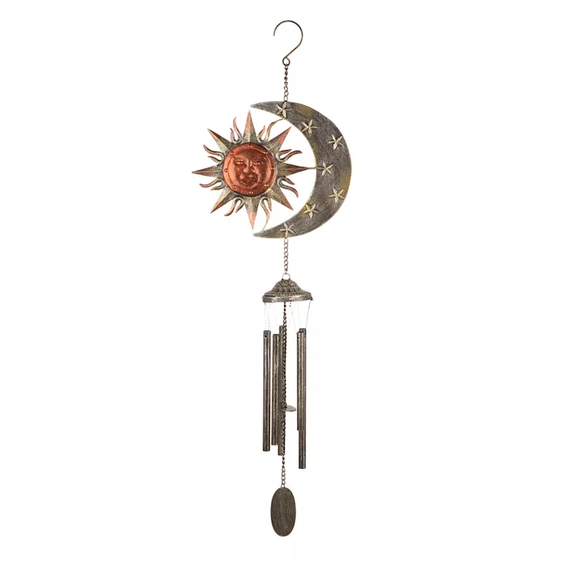 Sun & Moon Metal Wind Chime, 35"