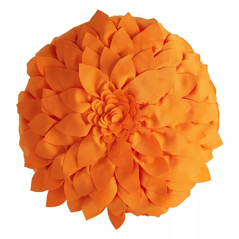 Sun Orange Petal Outdoor Throw Pillow, 18"