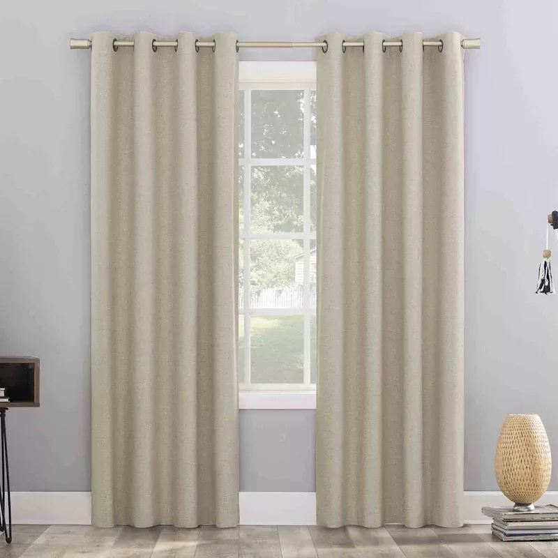 Sun Zero Taupe Blackout Grommet Curtain Panel, 84"