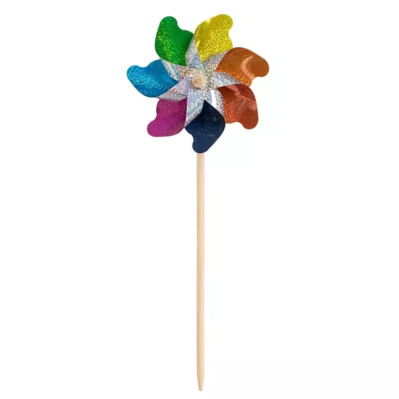 Sunny Club Rainbow Multicolor Holographic Whirligig, 19"