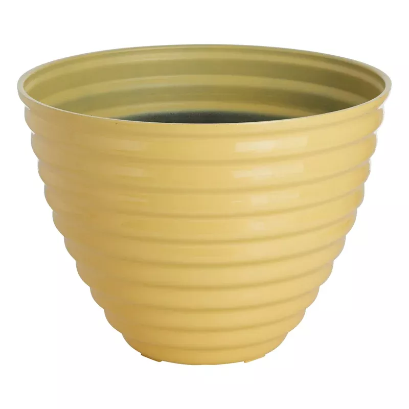 Sunny Club Yellow Beehive Outdoor Planter, Large