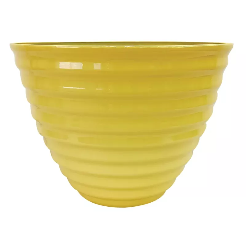Sunny Club Yellow Beehive Outdoor Planter, Medium