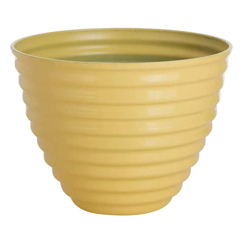 Sunny Club Yellow Beehive Outdoor Planter, Small