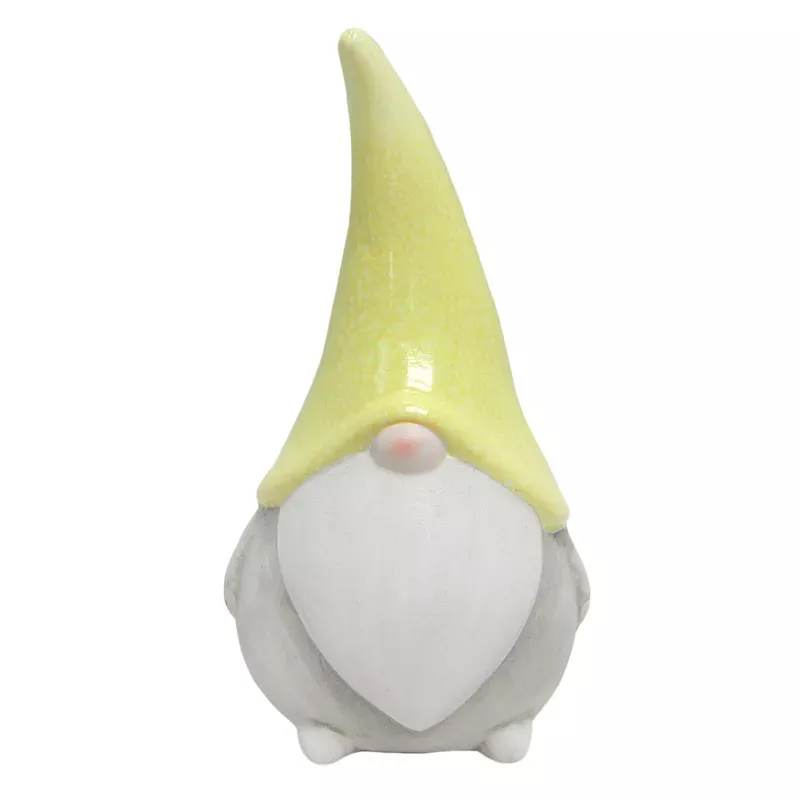 Sunny Club Yellow Terracotta Gnome Outdoor Garden Statue, 10"