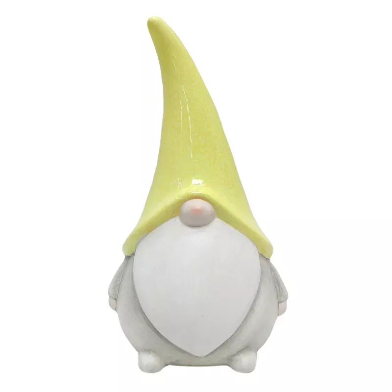 Sunny Club Yellow Terracotta Gnome Outdoor Garden Statue, 14"