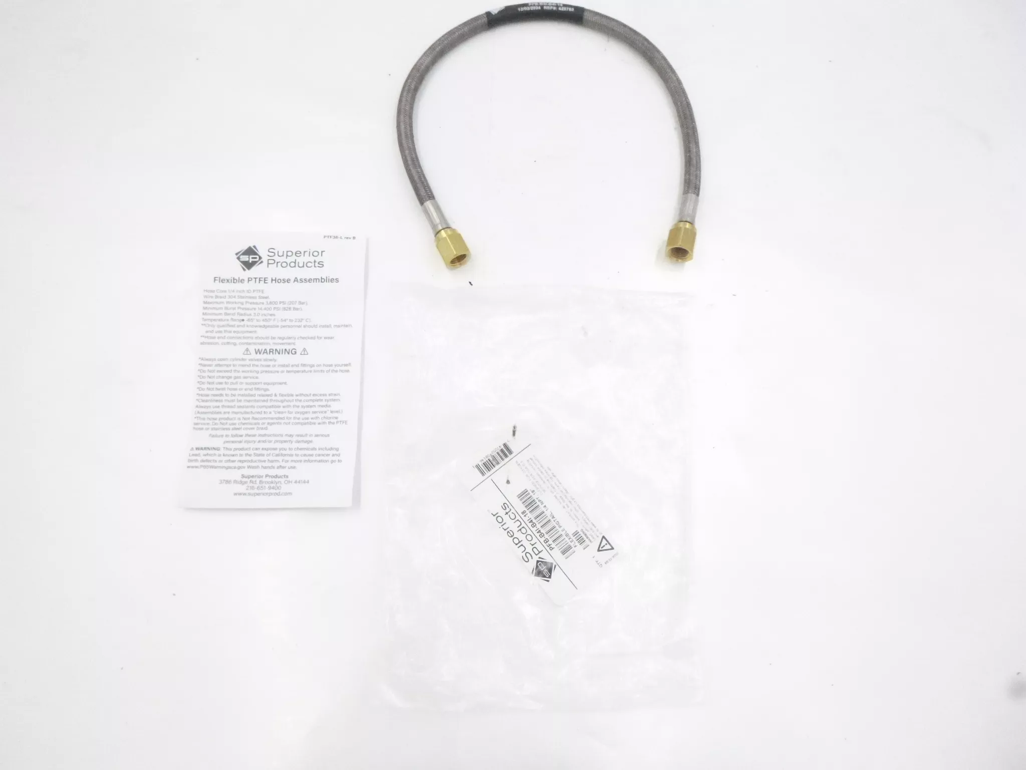 Superior Products PFB-B4I-B4I-18 Flexible Pigtail 1/4″ NPT 18″ OAL