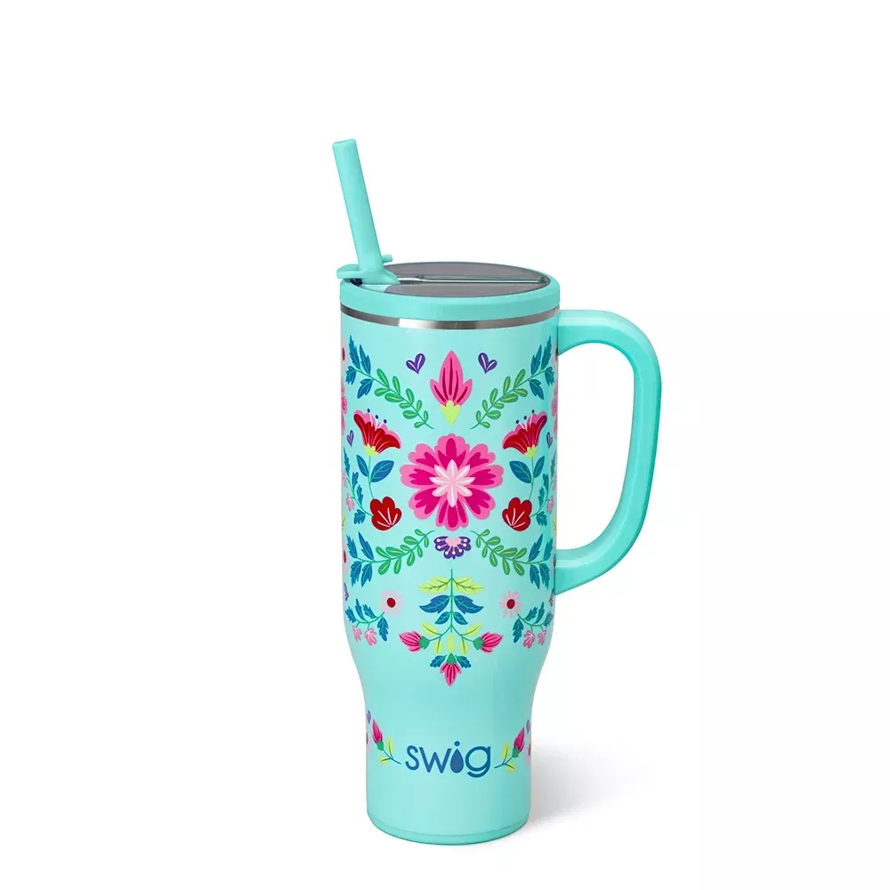 Swig - Flora Azul Mega Mug, 30 Ounce