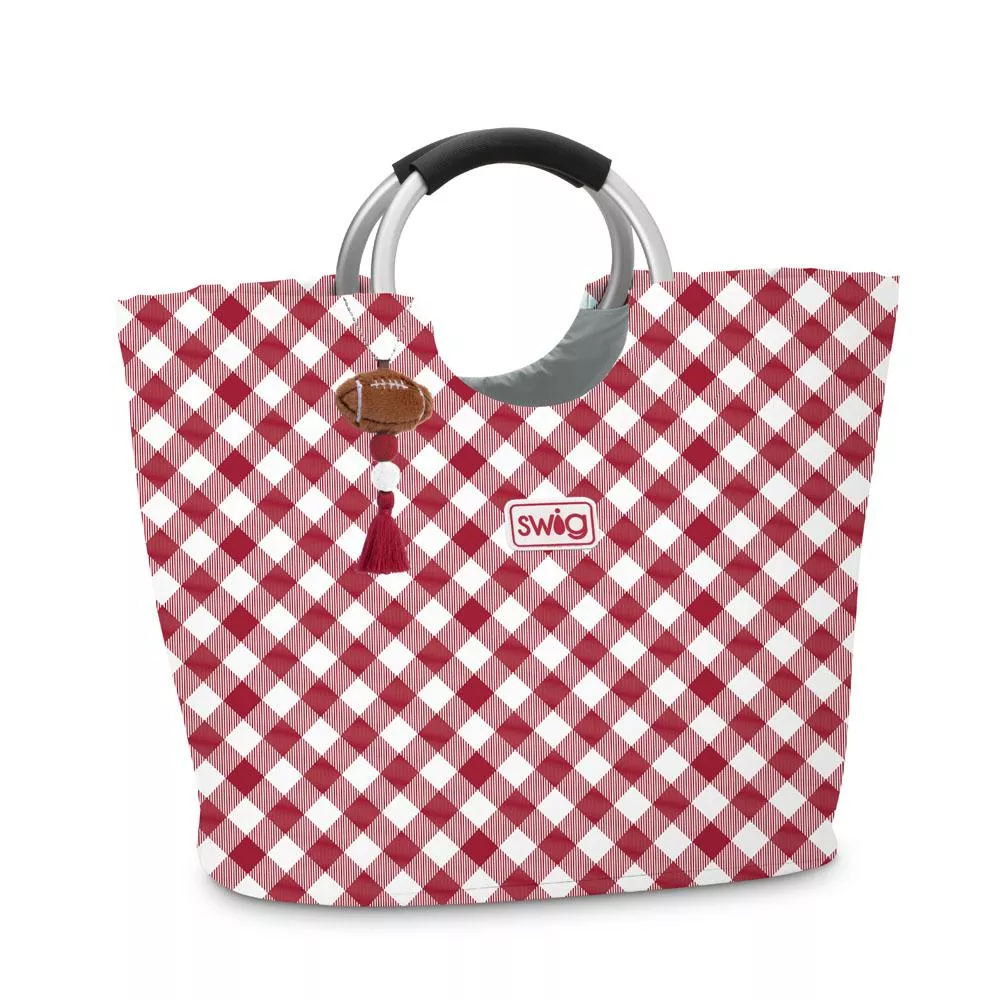 Swig - Gameday Crimson Gingham Loopi Tote Bag