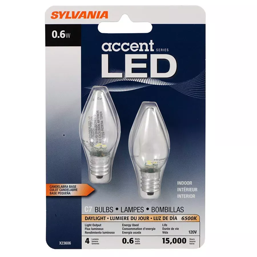 Sylvania Accent LED C7 Night Light Bulb - 2 pk