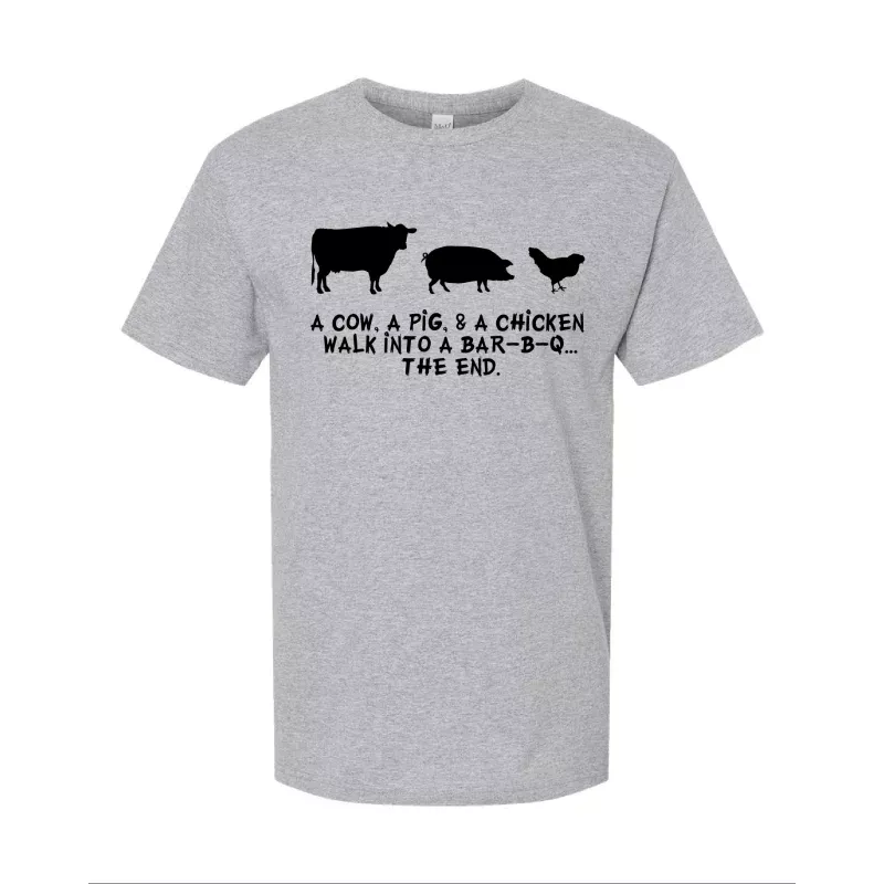 T-Shirt – A Cow, A Pig, and a Chicken White