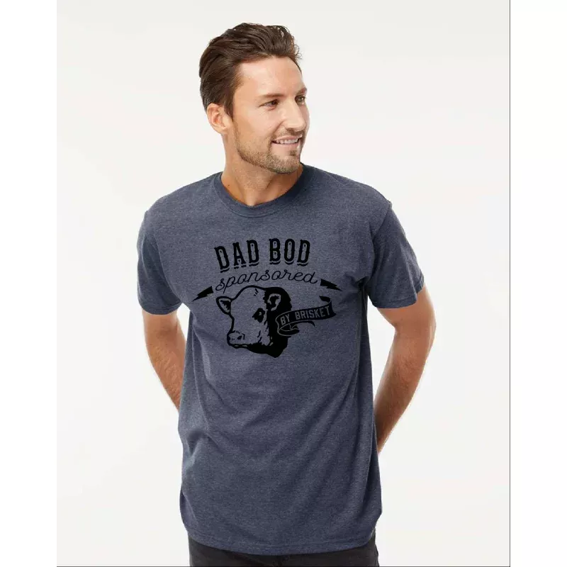 T-Shirt-DAD BOD sponsored by Brisket Heather Navy