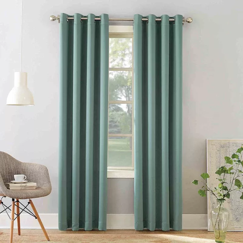 Talita Blue Room Darkening Grommet Curtain Panel, 84"