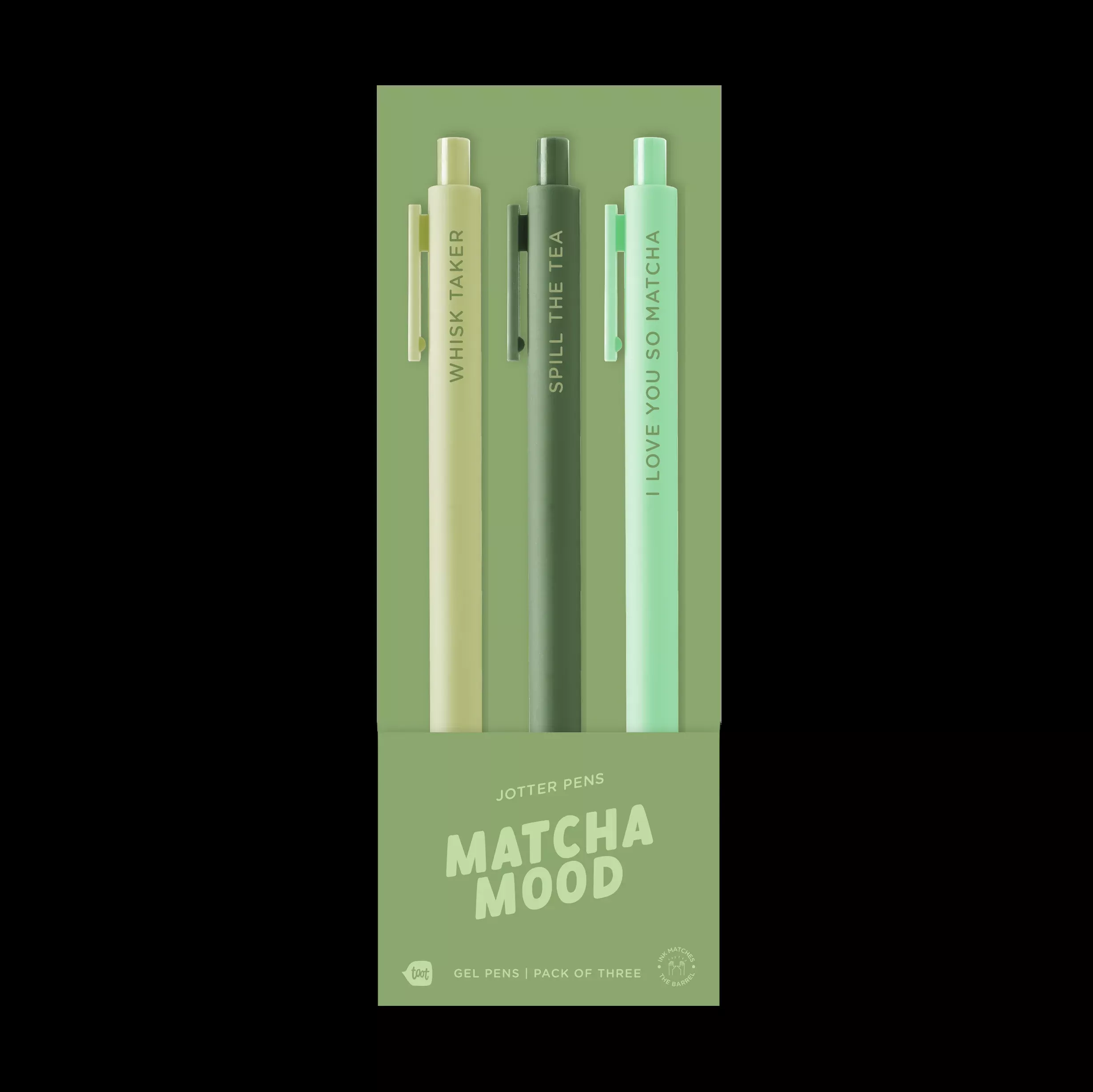 Talking Out of Turn - Jotter Pens Set of 3, Matcha Mood