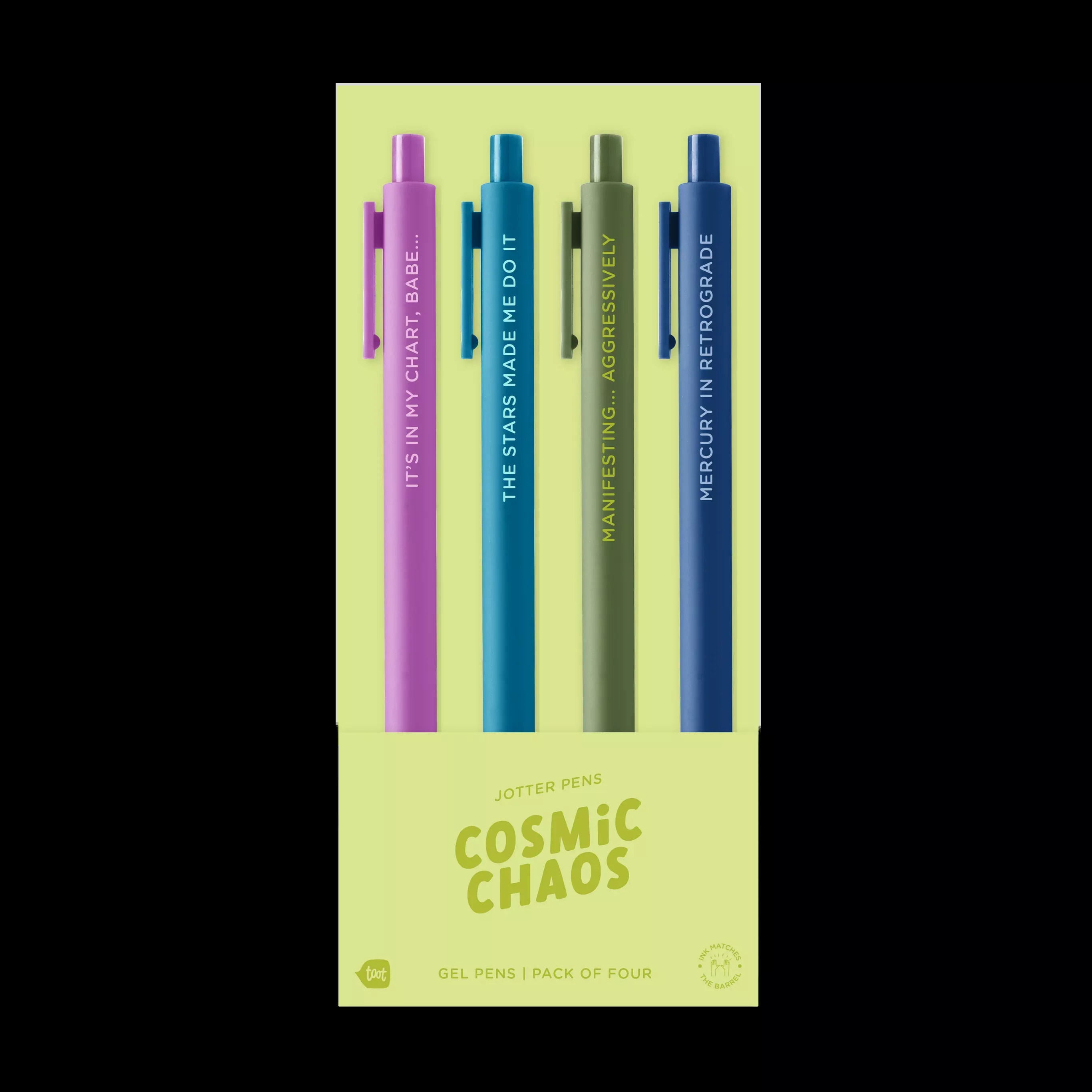 Talking Out of Turn - Jotter Pens Set of 4, Cosmic Chaos