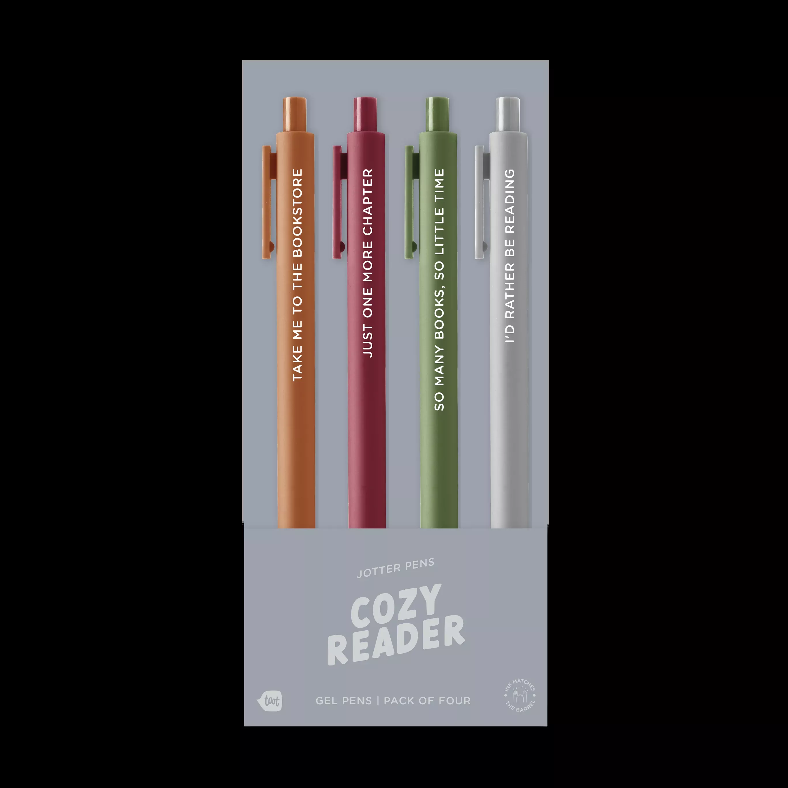 Talking Out of Turn - Jotter Pens Set of 4, Cozy Reader