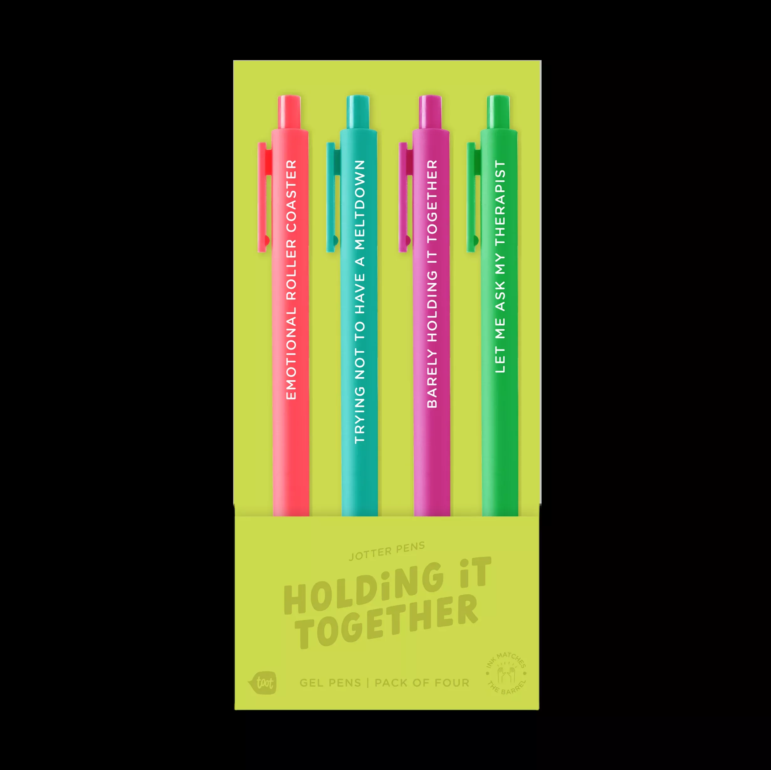 Talking Out of Turn - Jotter Pens Set of 4, Holding it Together