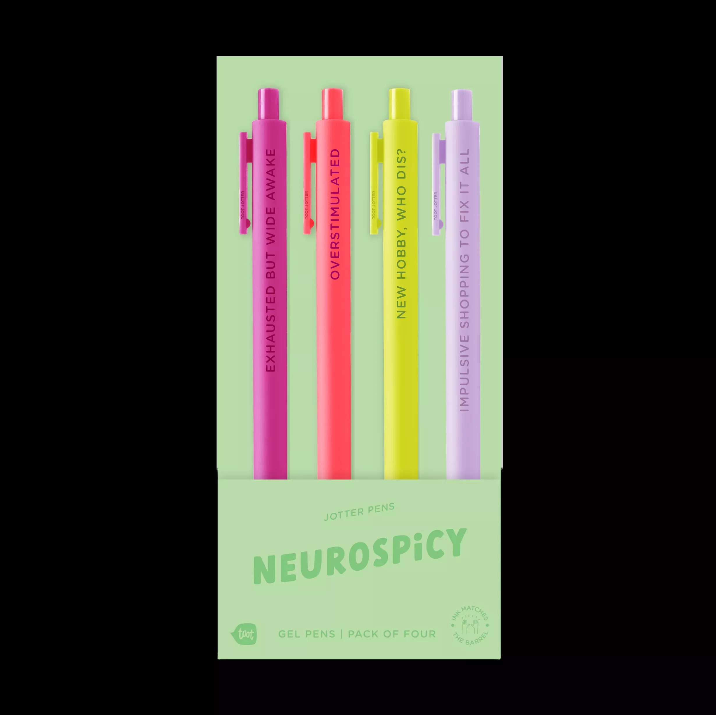 Talking Out of Turn - Jotter Pens Set of 4, Neurospicy