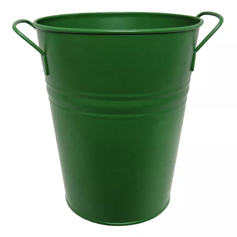 Tall Green Metal Outdoor Planter, Extra Small