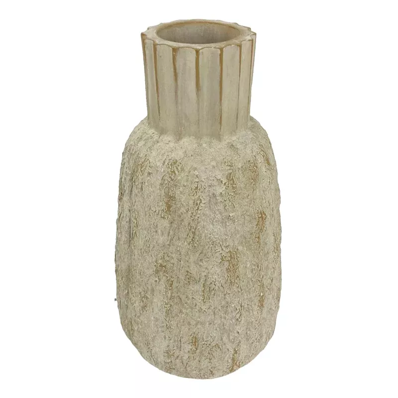 Tan Ceramic Vase, 11"
