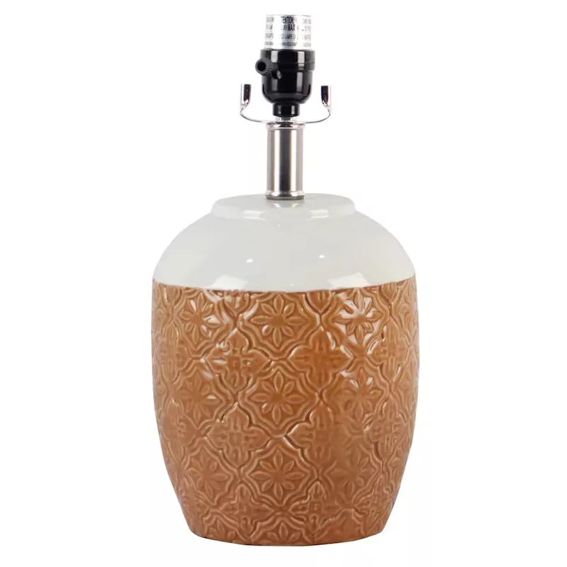 Tan Textured Ceramic Lamp Base, 14.5"