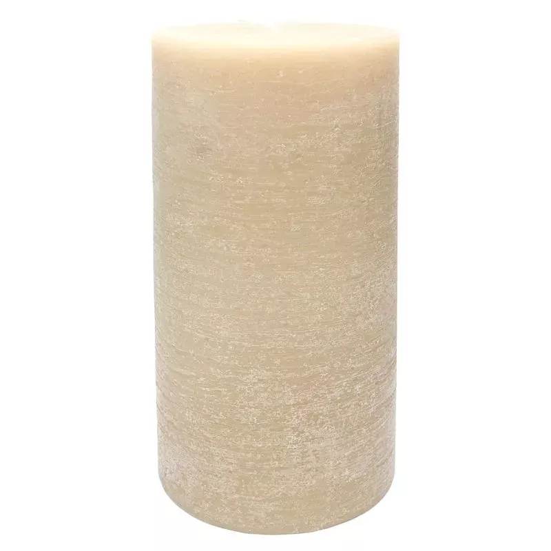 Tan Unscented Pillar Candle, 3x6