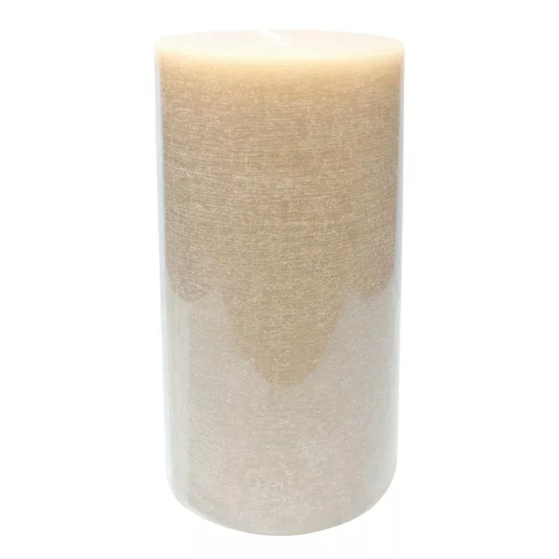 Tan Unscented Pillar Candle, 4x8