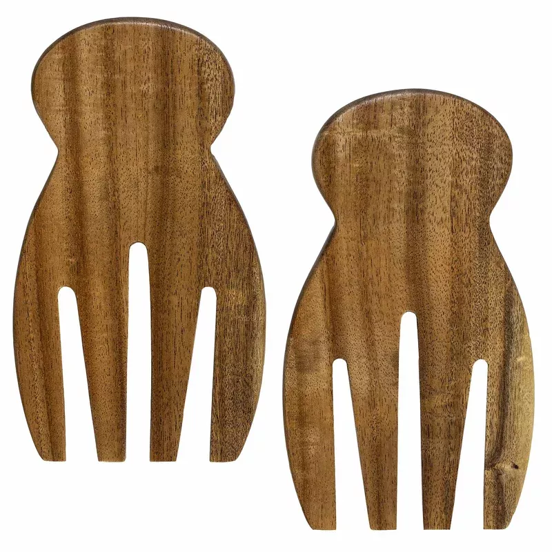 TB Home Acacia Wood Salad Hands Salad Serving Set
