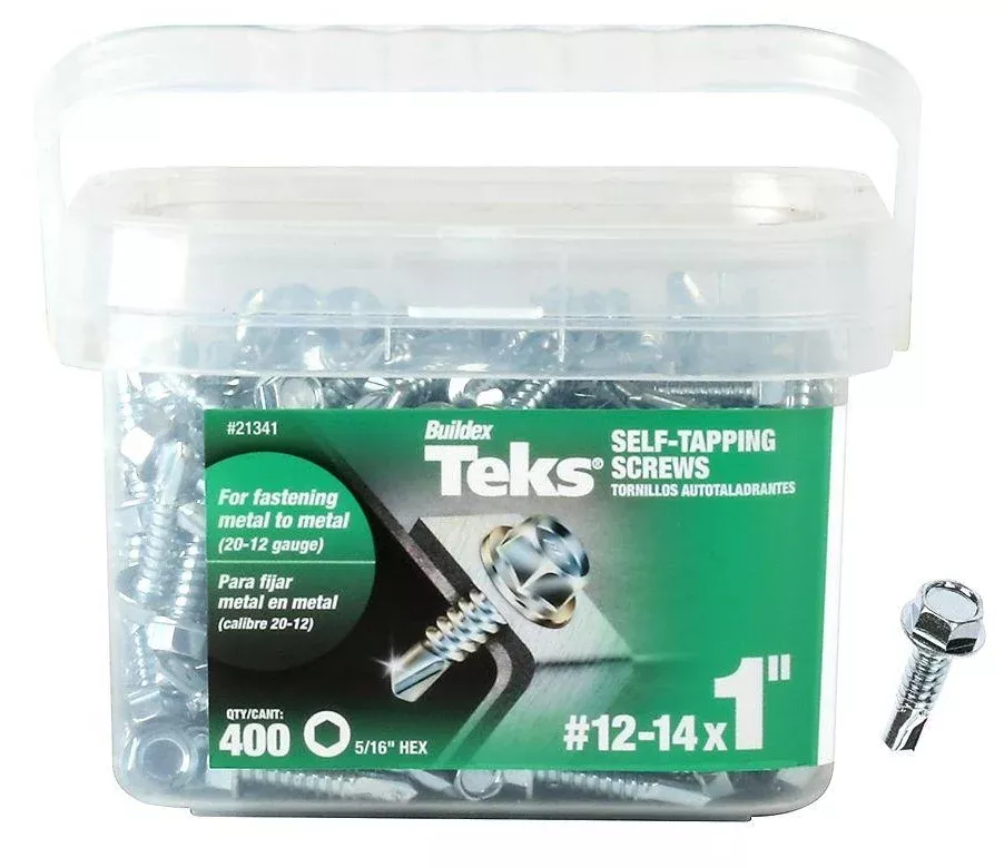 Teks 21341Self-Tapping Screws, #12-14 x 1", 400 Piece