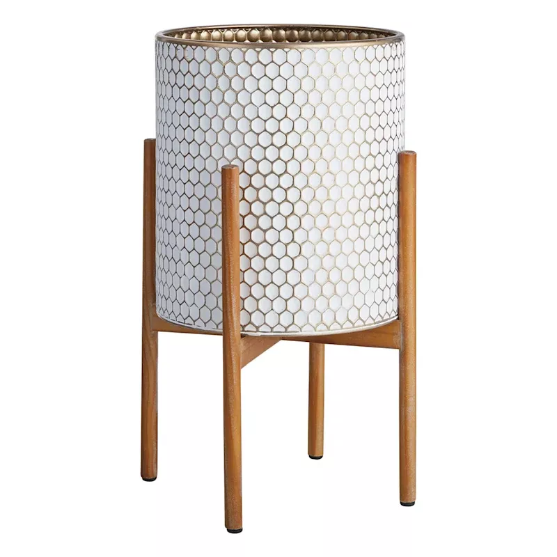 Textured Metal Planter Stand, Extra Large