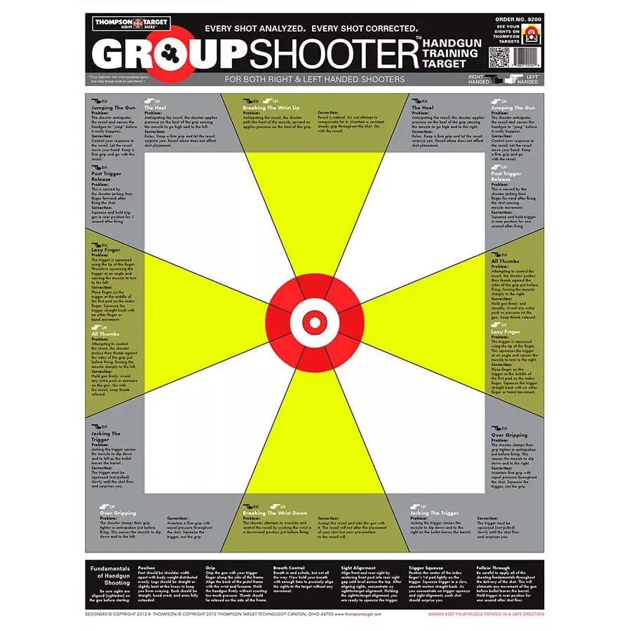 Thompson Target Group Shooter Handgun Training Target - 5 pk