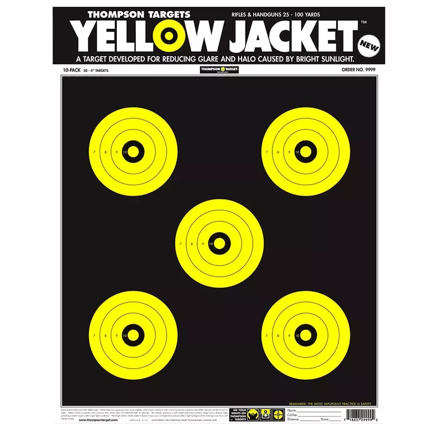 Thompson Target Yellow Jacket Paper Shooting Target - 10 pk