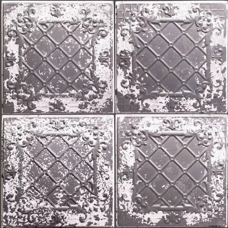 Tin Tile Charcoal Wallpaper