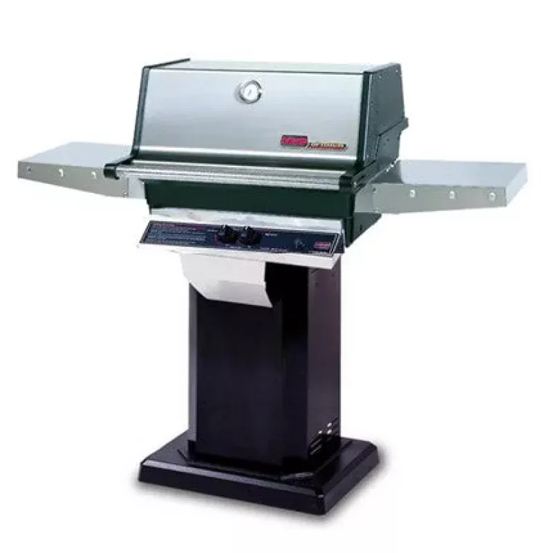 TJK 2 Burner Natural Gas Grill on a Black Patio / Deck Base by MHP