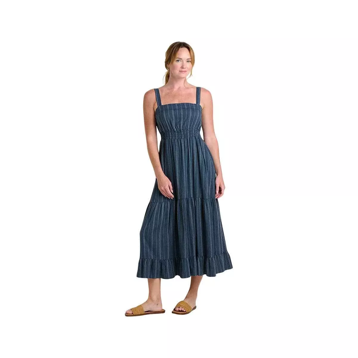 Toad&Co Women's Taj Hemp Tiered Sleeveless Midi Dress