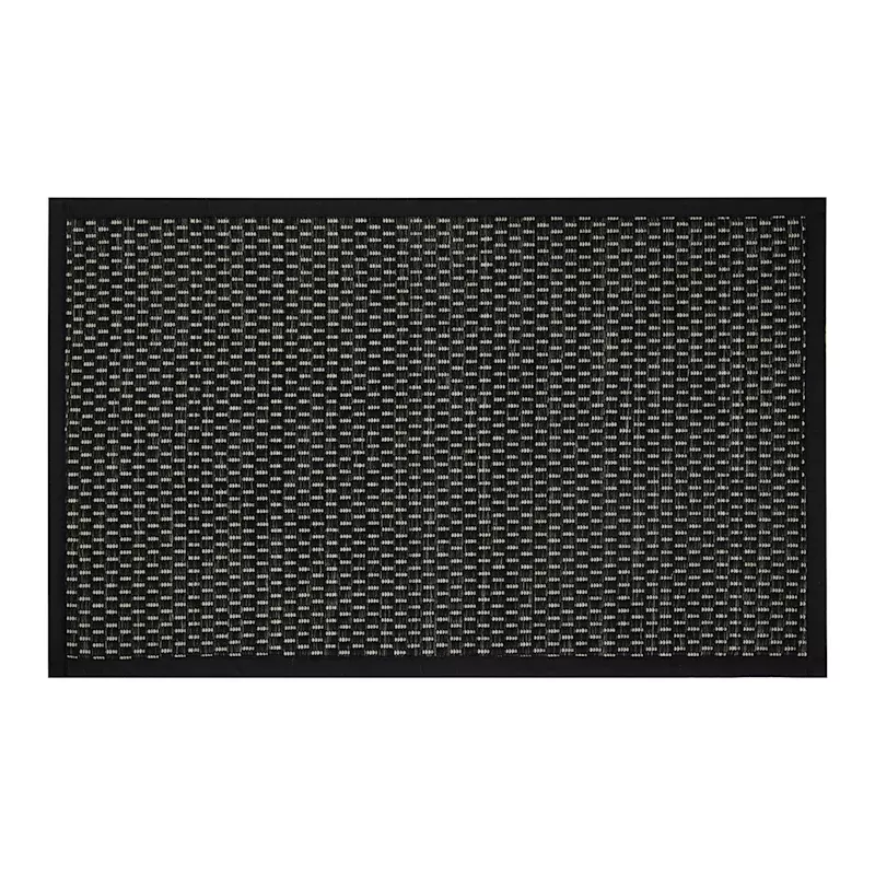 Tonal Dark Grey Puff-Back Washable Kitchen Mat, 21x34